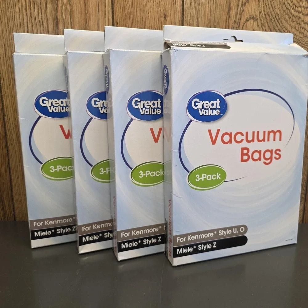 Great Value Vacuum Bags For Kenmore U O Miele Z Lot 4 3-Pack Boxes 12 Bags Total